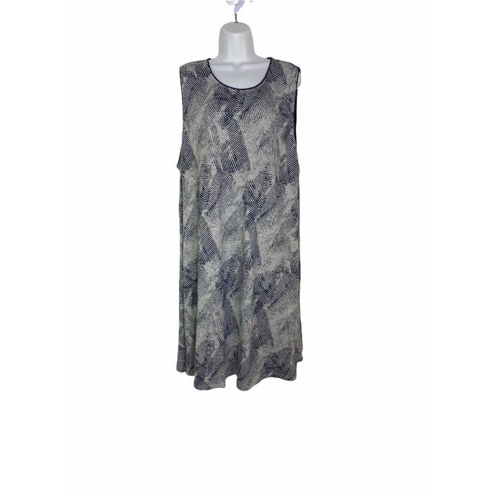 Tart Womens Blue White Round Neck Sleeveless Pullover Mini Dress Size 4X